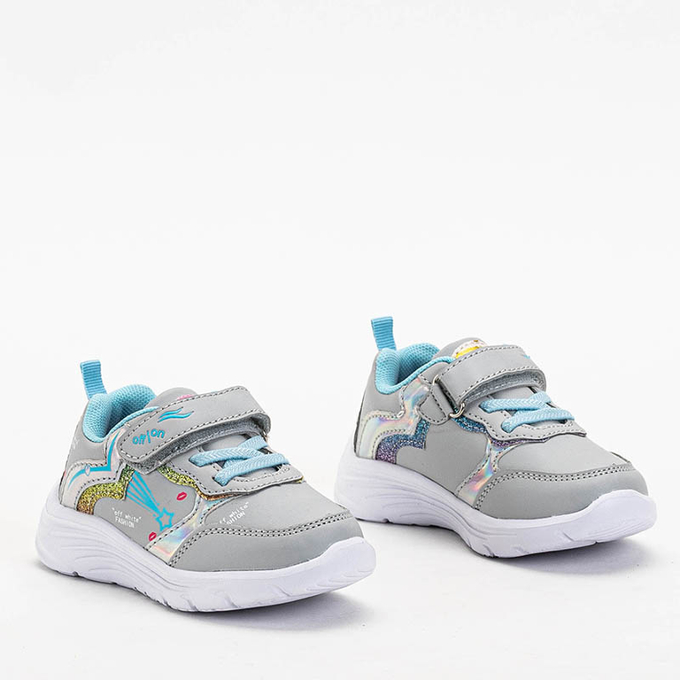 Light gray girls 'sports shoes with Jako print. Footwear