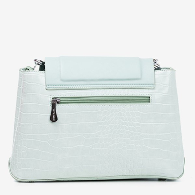Light blue women's handbag with animal embossing - Handbags