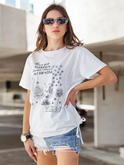 Royalfashion Women's cotton blouse with the inscription
