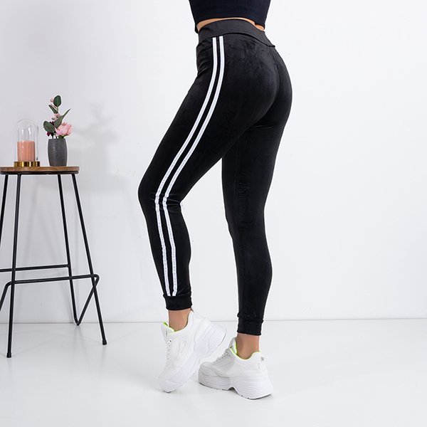 Black sweatpants with stripes PLUS SIZE - Clothing