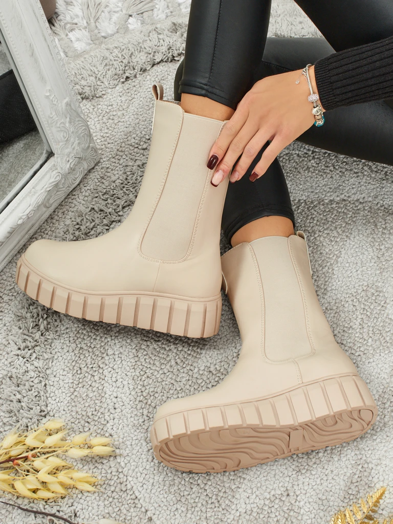 Augstāki eko ādas dāmu zābaki Livora