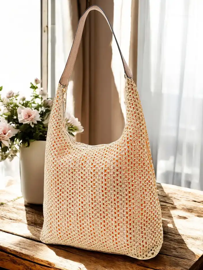 Royalfashion Large straw summer handbag