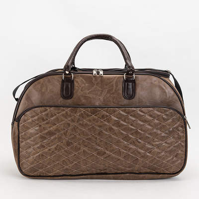 Brown Quilted Travel Bag - Accessories