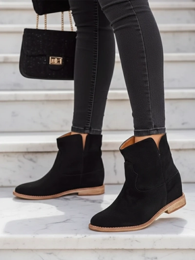 Royalfashion Cowboy-style boots on a covered wedge Blueston
