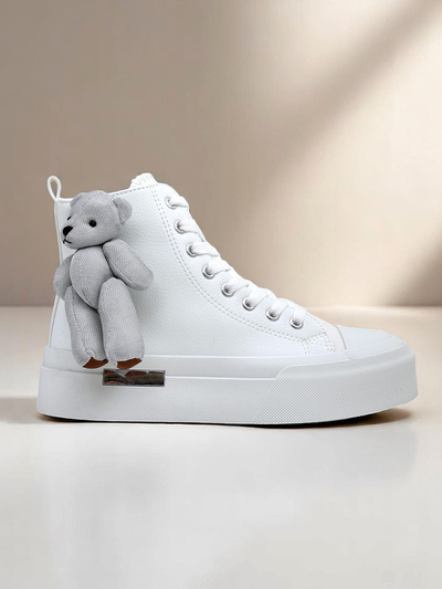 Royalfashion Women's high-top sneakers with Tedi bear