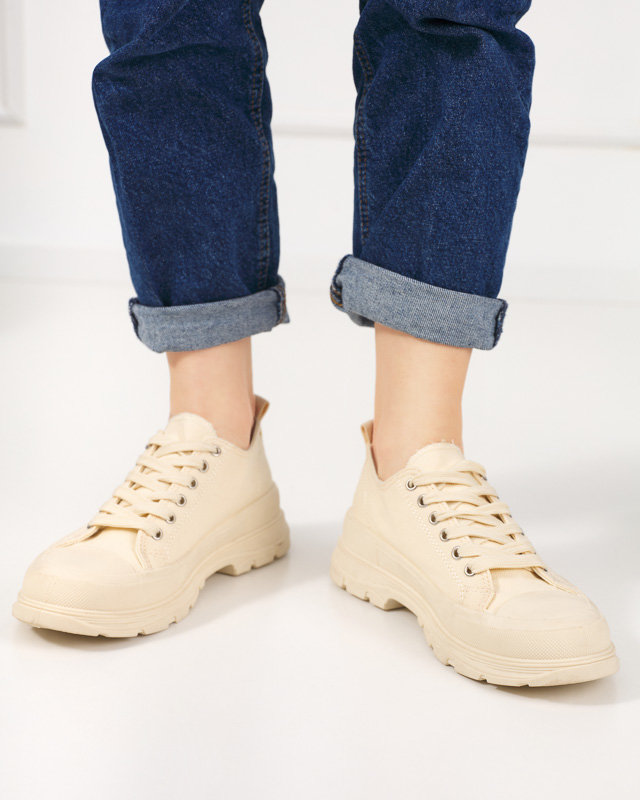 OUTLET Beige women's sports sneakers Ohema - Footwear