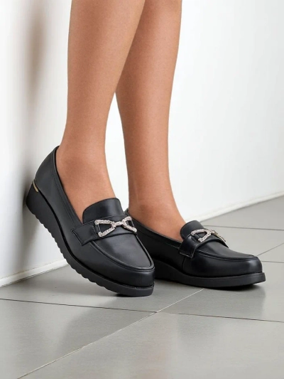 Royalfashion Women's moccasins on a low wedge Leffo