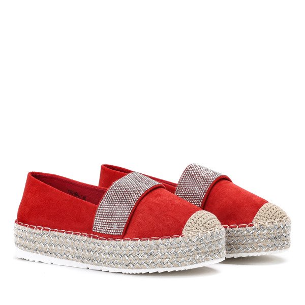 Red espadrilles on the Fiorda platform - Footwear