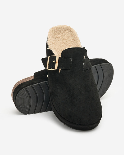 Royalfashion Women's slippers with sheepskin and buckle Kajis