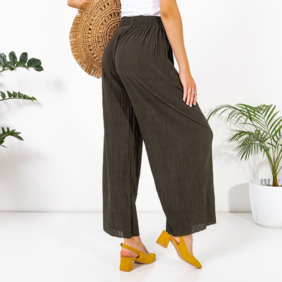 Loose green knitted palazzo trousers - Clothing