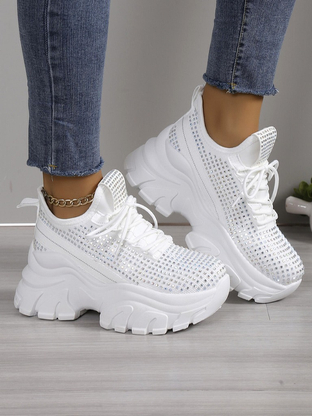 Royalfashion Women's sports sneakers with rhinestones Blysco