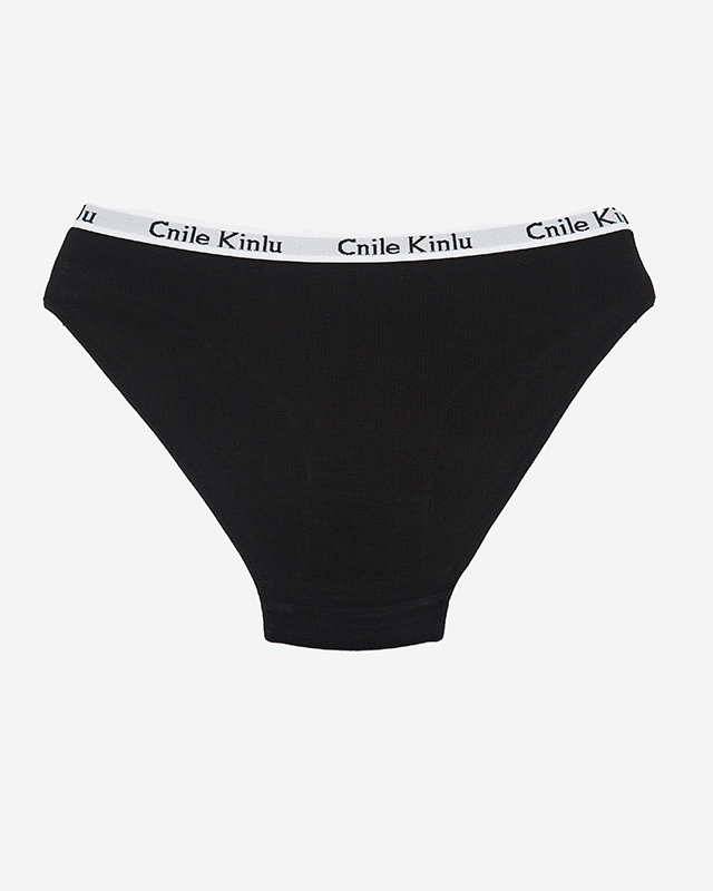 Black women's panties type with decorative elastic - Underwear