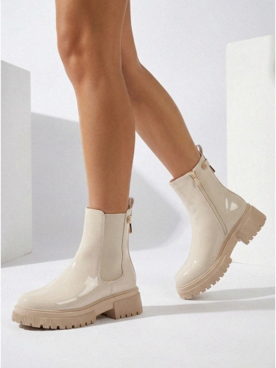 Лакированные женские ботинки из экокожи Calebi