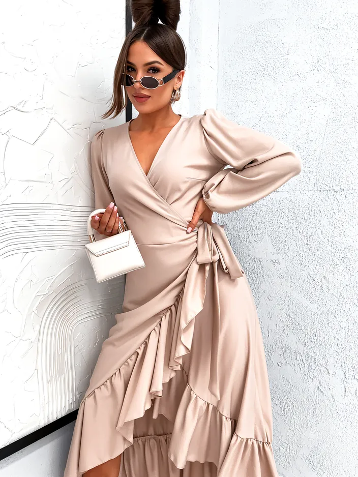 Royalfashion Women's midi dress with ruffles