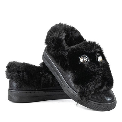 Black slip on with fur Manifik - Footwear