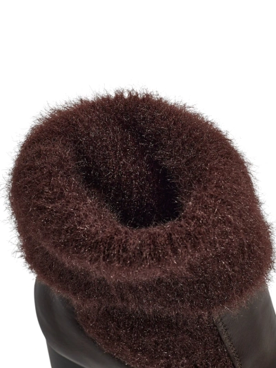 Women's eco-leather heeled ankle boots with Tirave knit