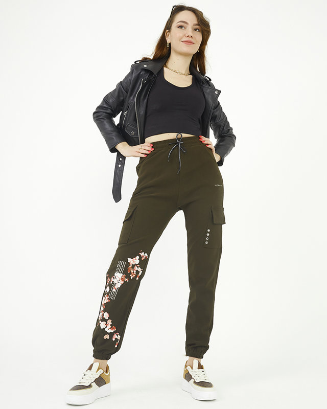 Women's cargo pants, green - Clothing