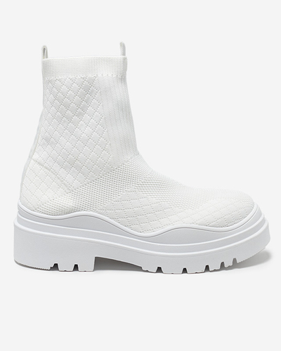 White women's flat-heeled boots Seritis - Footwear