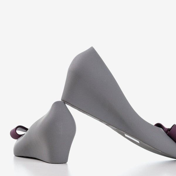 Women's gray rubber melissa on a wedge Grawiti - Footwear