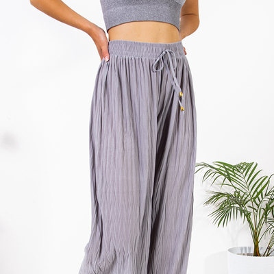 Loose gray knitted palazzo trousers - Clothing