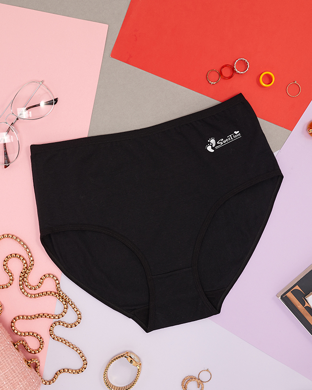 Black women's briefs, briefs, type PLUS SIZE- Underwear
