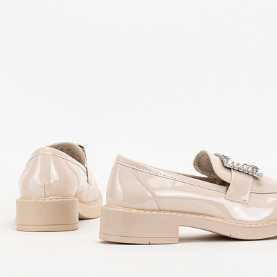 Beige women's shoes with Larri crystals - Footwear