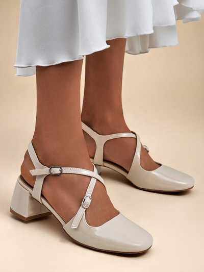 Royal Fashion Women's Lolita Low-Heeled Pumps with Decorative Straps