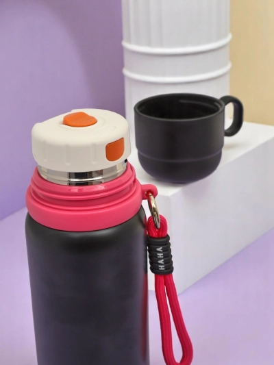 Royalfashion Thermal mug thermos with cup Happy Smile