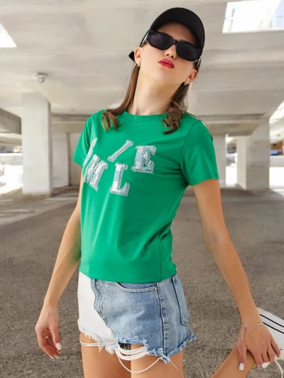 Royalfashion Women's cotton blouse with the inscription