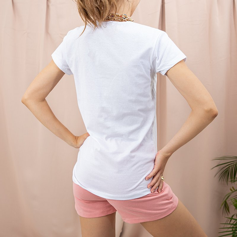 Women's white printed T-shirt - Clothing