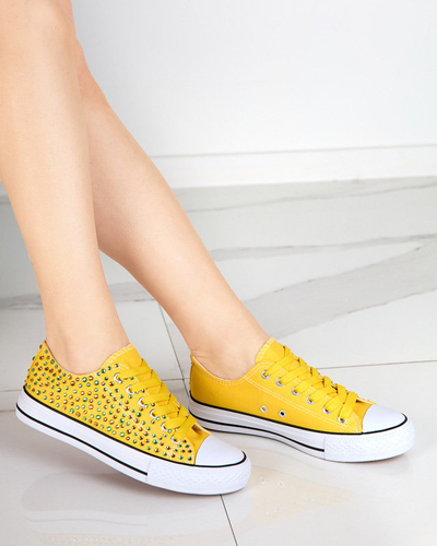 OUTLET Women's sneakers with yellow zircons Amando- Footwear