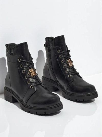 Eco-Leather Lace-Up Women's Ankle Boots Veltih