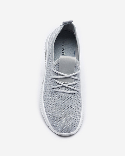 Grey women's fabric sports shoes Vobbu- Footwear