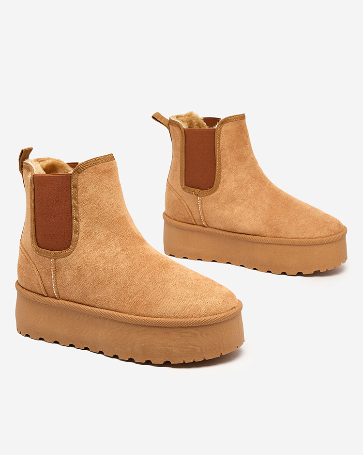 Royalfashion Brown women's platform snow boots Stiellsia