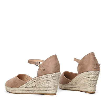 Light brown espadrilles on wedges Chia - Footwear 1