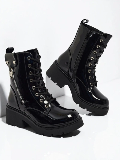 Women's Patent Worker Boots Seray