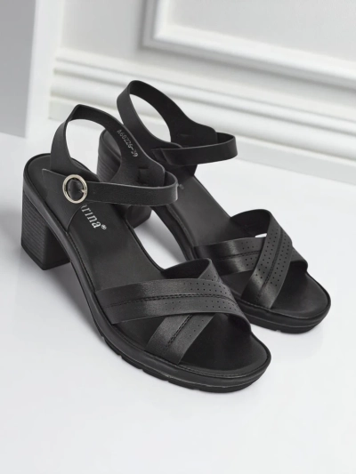 Royalfashion Женские босоножки на устойчивом каблуке SoleAura