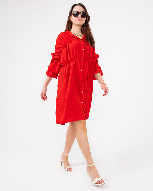 Women's short red dress- Clothing