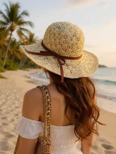 Royalfashion Women's Straw Hat Bow Belle