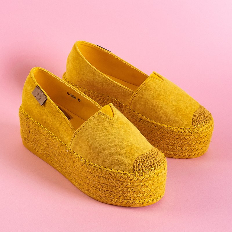 Yellow women's espadrilles on a high platform Kentuki - Footwear