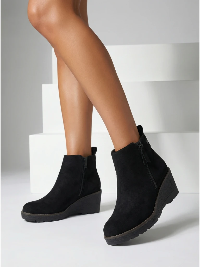 Botki damskie na koturnie Zarrico