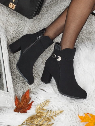 Luna Black Elegant Autumn Ankle Boots