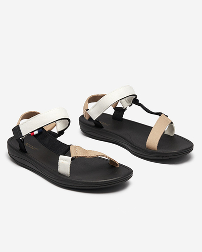 Icon Women's fabric sandals in white Ojo- Footwear