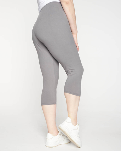 Women's 3/4 PLUS SIZE Gray Leggings - Clothing