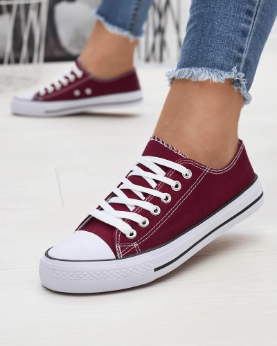 Maroon women's classic lace-up sneakers Ogisa - Footwear