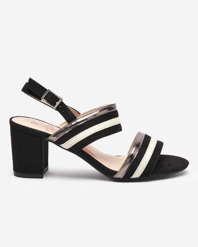 OUTLET Black and white women's eco suede Zebora sandals - Footwear