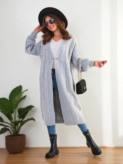 Royalfashion Women's knit throw-over sweater