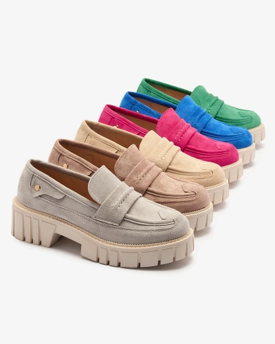 OUTLET Eco suede green moccasins for women Siherta- Footwear