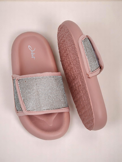 Royalfashion Women's Flat Sole Flip Flops Sparkle Step