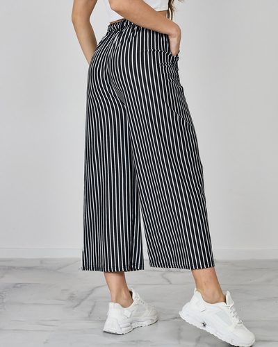 Royalfashion Women's wide striped pants 7/8